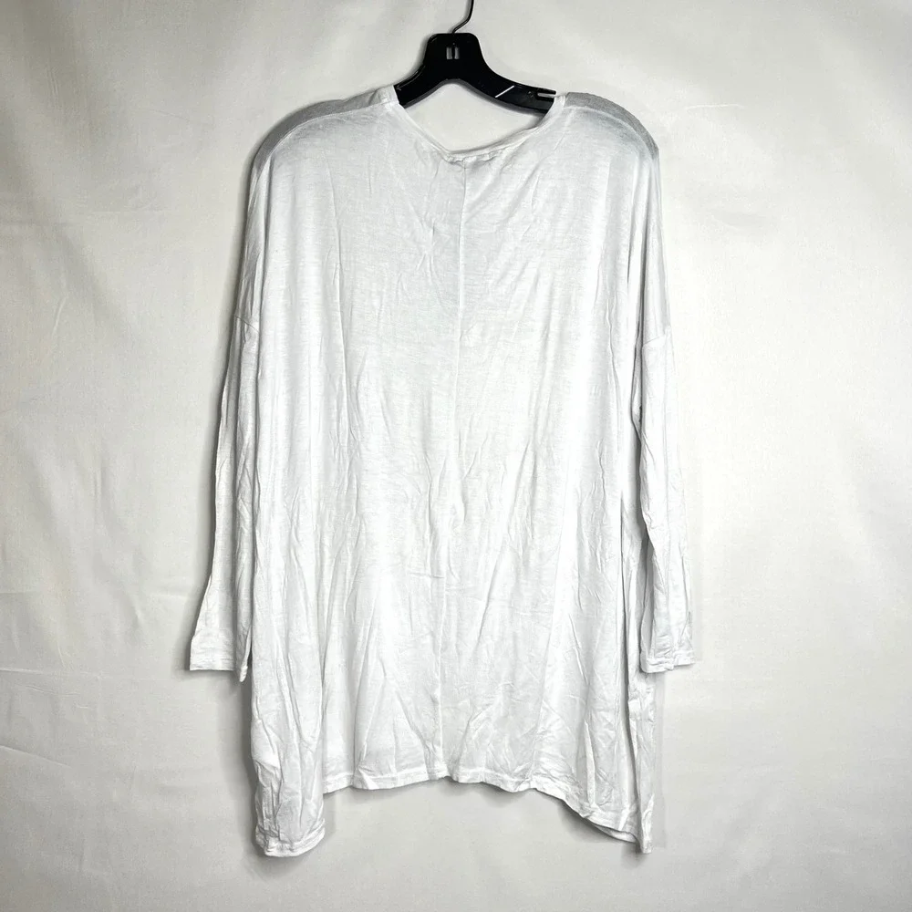 Cotton On White Long Sleeve Top‎ Mens Size S Essi 2 L/S Viscose Blend Casual - Picture 6 of 12